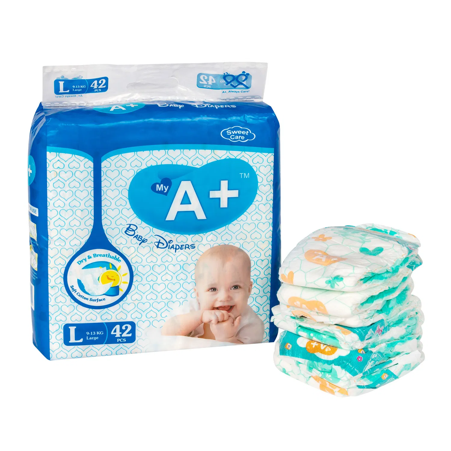 Pañal biodegradable para recién nacidos, suave, transpirable, cálido, impreso con dibujos animados lindos, venta al por mayor