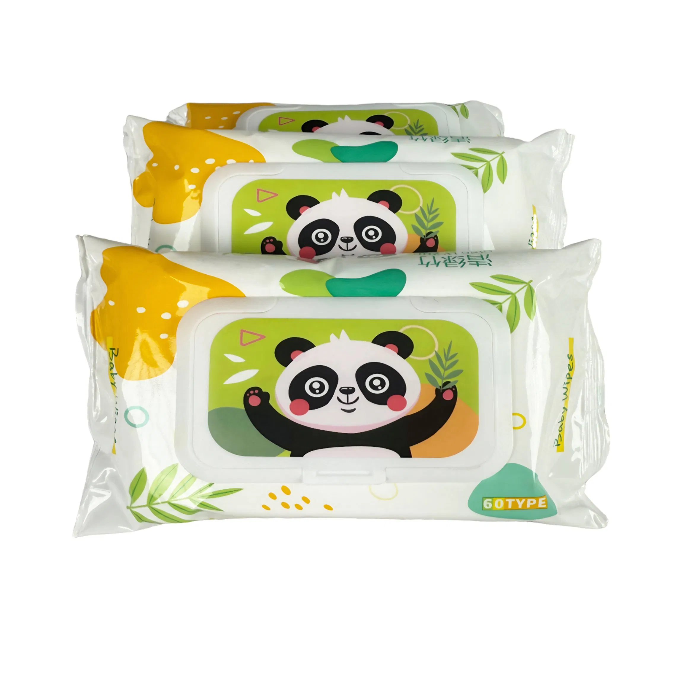 Toallitas húmedas extra suaves biodegradables premium de algodón para el cuidado de la piel del bebé con paquete pequeño