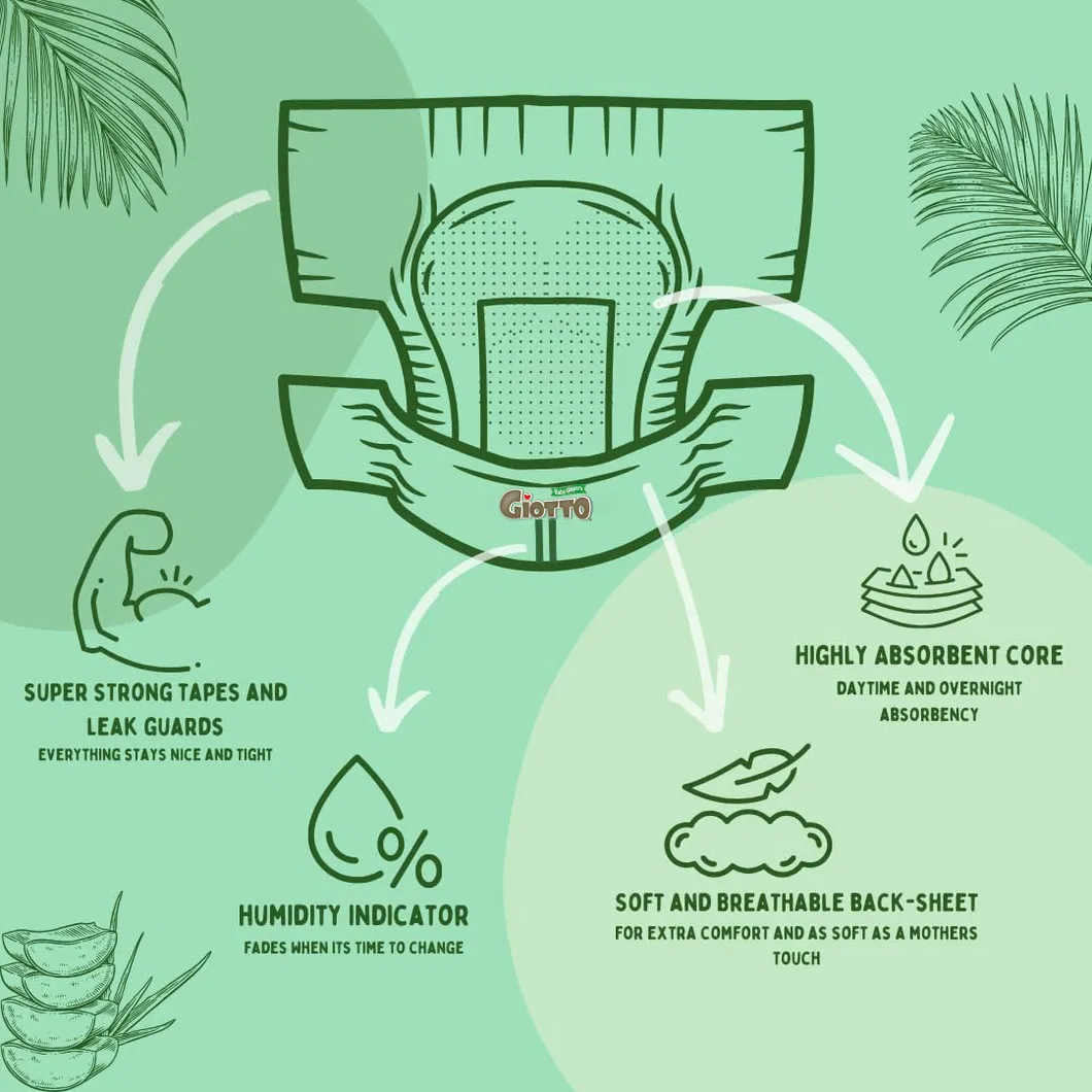 Pañales de bambú viscosa ecológicos para pieles sensibles 2