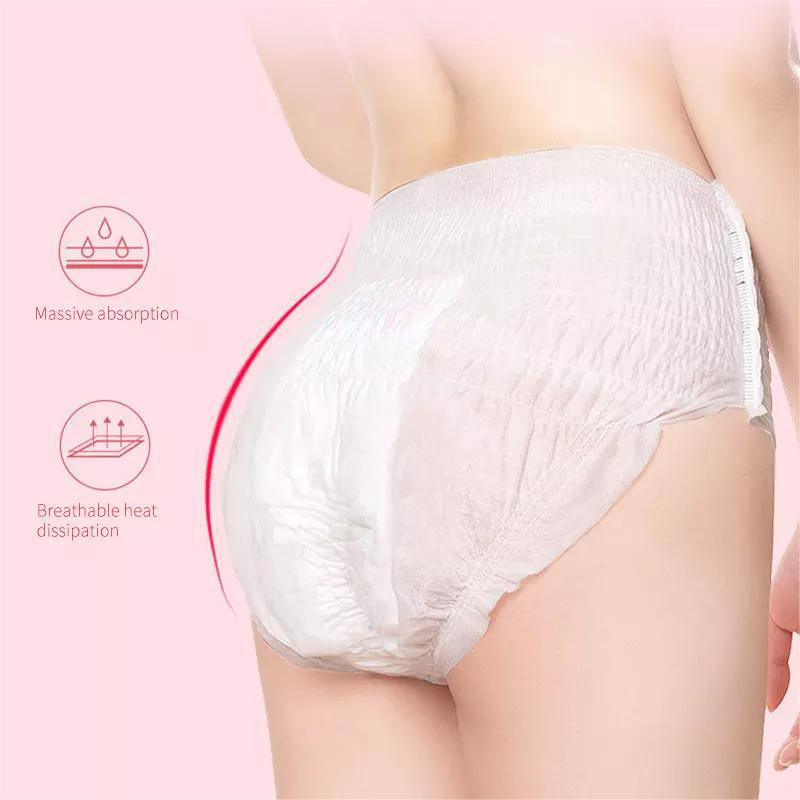 Pantalones desechables para adultos de uso regular durante la noche OEM&ODM, panties menstruales para mujeres, pantalones de entrenamiento suaves para la superficie de la mujer, compresas sanitarias