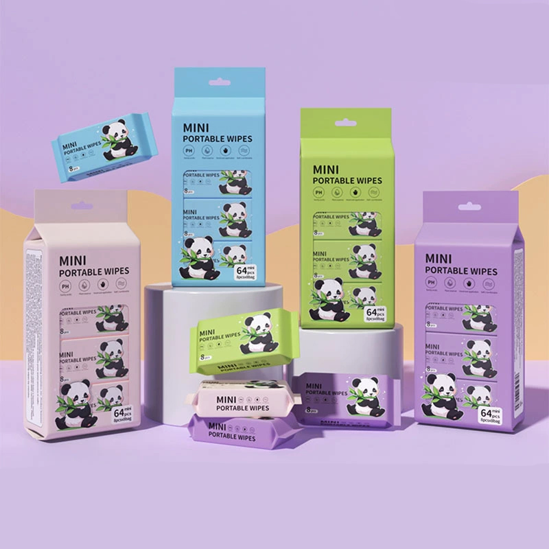 10PCS Toallitas para bebés paquete pequeño OEM toallitas de agua hipoalergénicas sin químicos sin fragancia tamaño de viaje toallitas húmedas para bebés