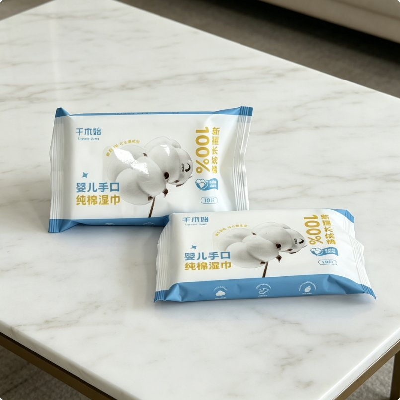 Toallitas Húmedas de Algodón Natural Cuidado Suave para Piel Sensible de Recién Nacidos