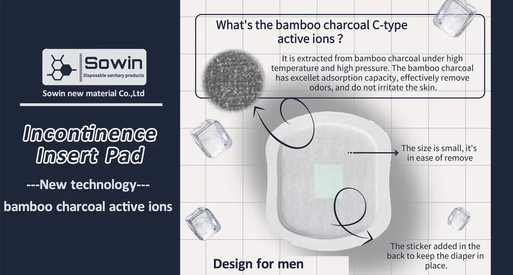 Paquete individual tamaño pequeño hombre almohadilla protectora para incontinencia masculina
