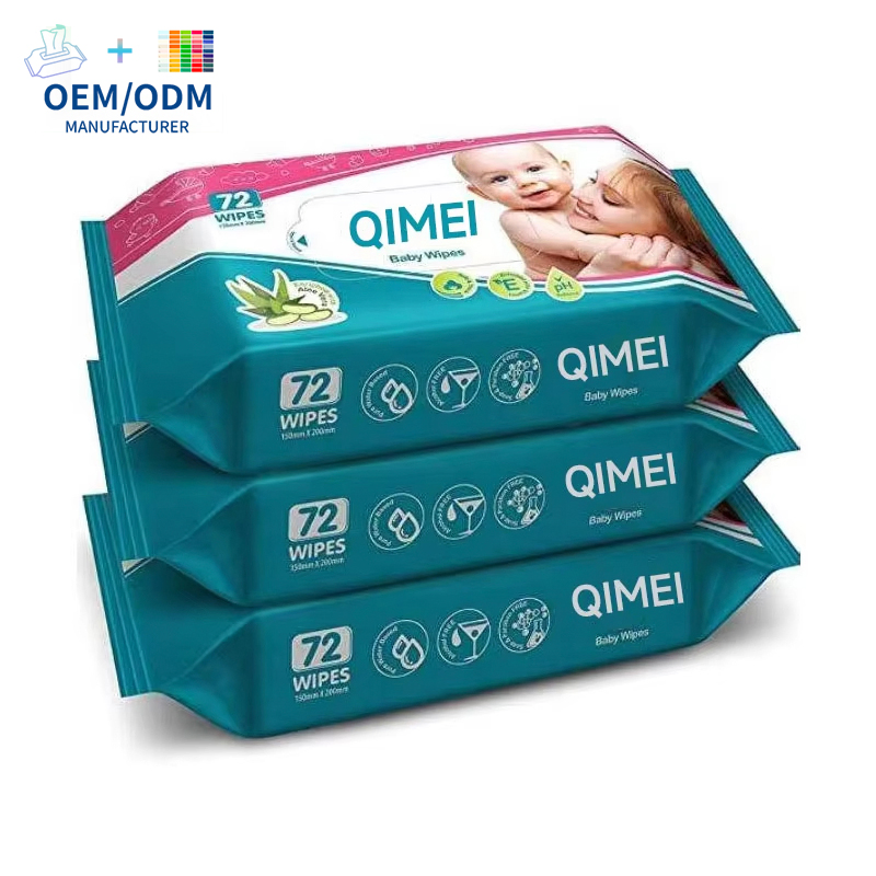 Toallitas húmedas biodegradables personalizadas y súper suaves al por mayor para bebés, toallitas de limpieza naturales no irritantes con aloe vera