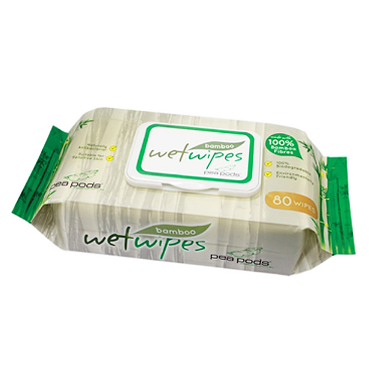 100%Bamboo 80PCS Toallitas húmedas desinfectantes suaves, desechables y biodegradables para el cuidado de la piel, toallitas húmedas para bebés