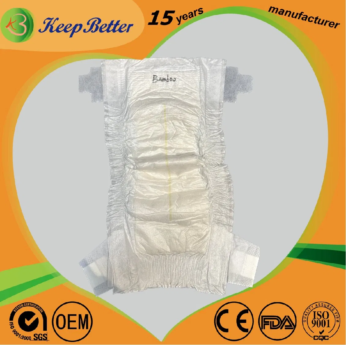 Pañales desechables para bebés de algodón de alta calidad 100% ecológicos, ultra absorbentes, premium, naturales y biodegradables de bambú