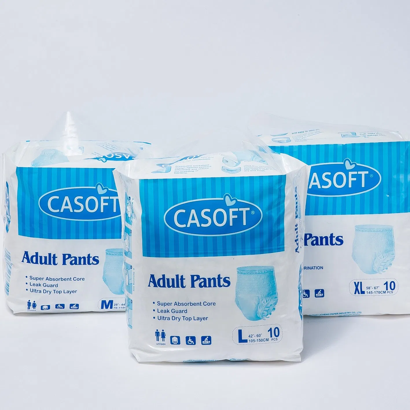 China Venta al por mayor de pañales para adultos blancos lisos, fotos de pantalones de entrenamiento personalizados