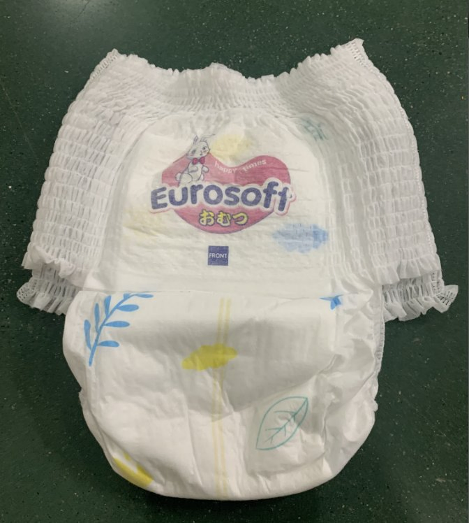 Fabricante de Pantalones Desechables para Bebés Eurosoft, Súper Absorbentes, Transpirables, Pantalones de Entrenamiento de Material Biodegradable para Mayoristas