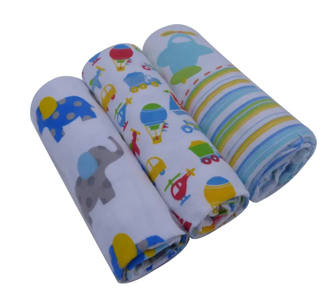 Fabricante de Pañales de Tela de Algodón de Franela para Bebés Impresos 100%