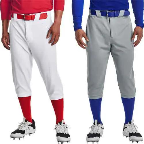 Venta de pantalones de béisbol para adultos de poliéster resistentes al desgaste de rodillas dobles 100% para práctica y entrenamiento