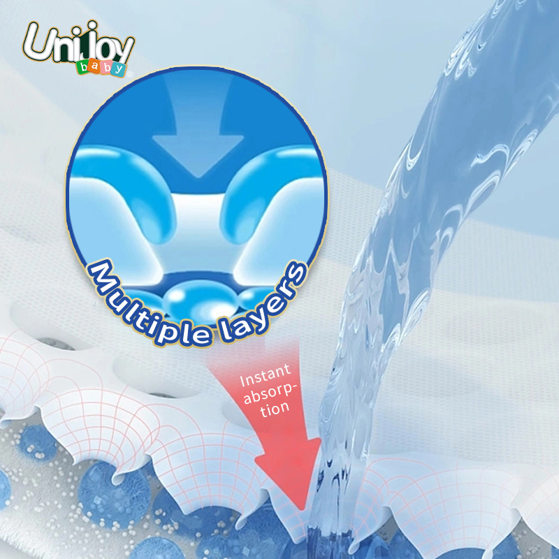 Pañal desechable Unijoy al por mayor para bebés, pañal Sleepy para piel sensible