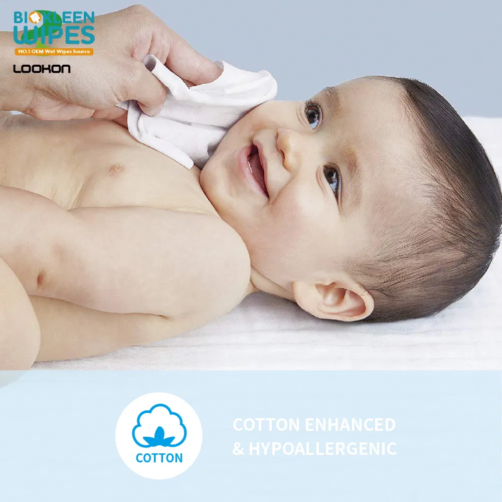 Fabricante Biokleen Oem Odm Personalización 80pcs Ecológico Orgánico Biodegradable Bambú Piel Sensible Limpieza de Manos 100% Toallitas Húmedas Naturales para Bebés