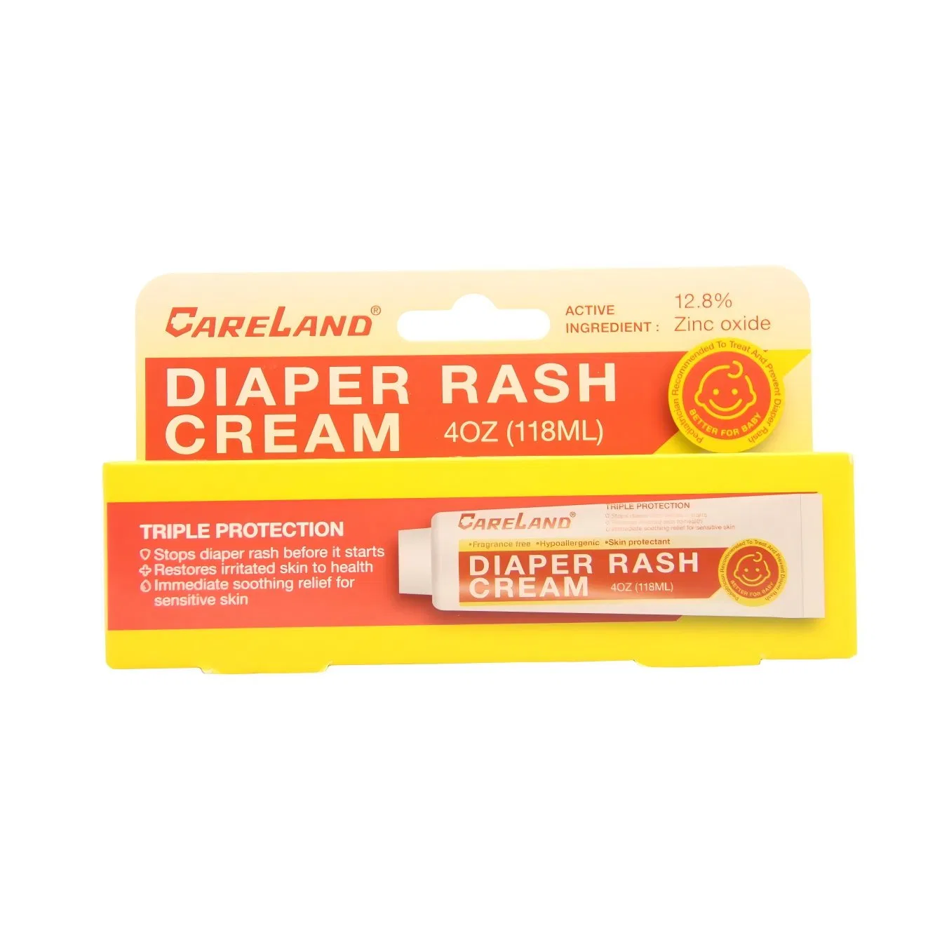 Crema para la dermatitis del pañal de óxido de zinc suave para bebés al por mayor 12.8%