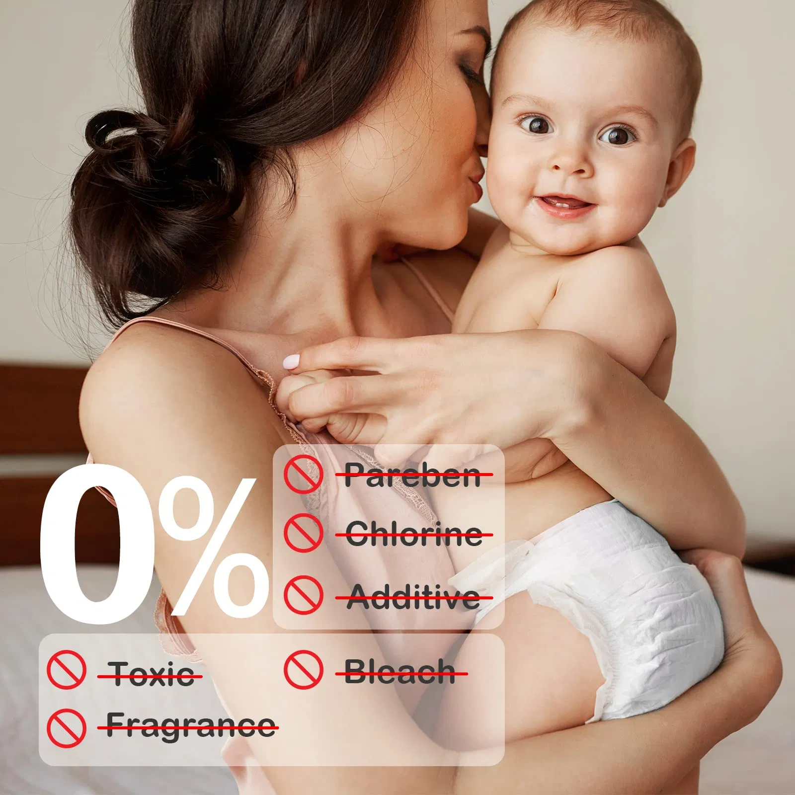 Pañal de cinta transpirable para bebé, suave y de cuidado gentil para pieles sensibles