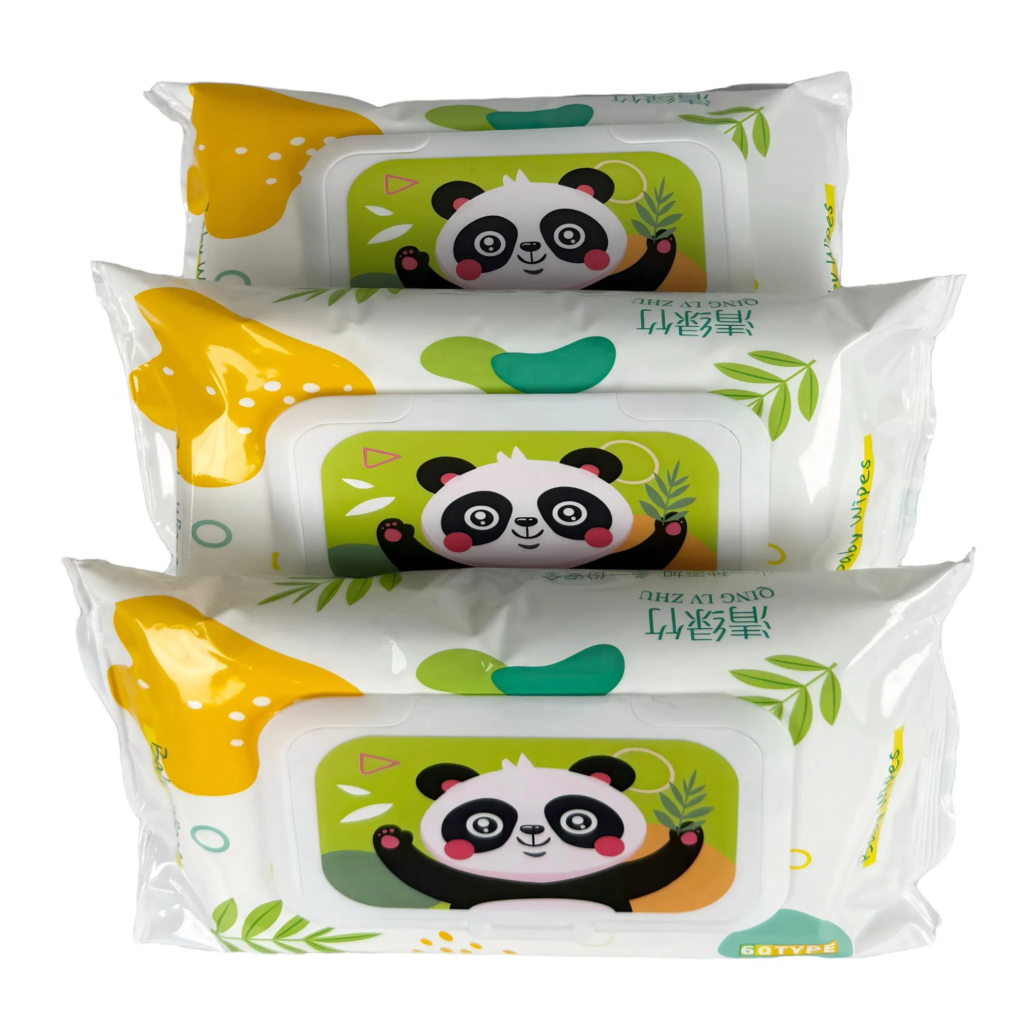 Toallitas húmedas extra suaves biodegradables premium de algodón para el cuidado de la piel del bebé con paquete pequeño