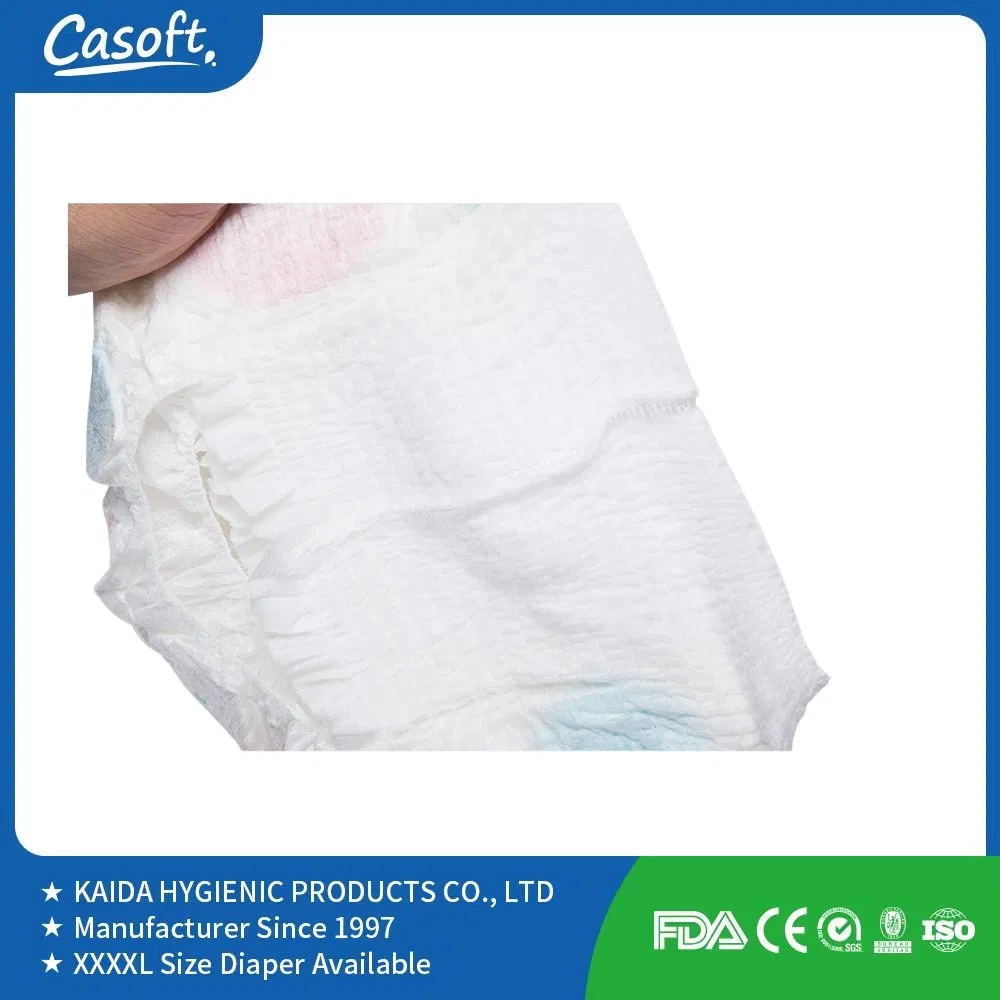 Casoft Tela Similar a Plástico Transpirable Tejido No Tejido Alta Absorción Superficie Seca Súper Fina Viejos Niños Fabricante Pañal para Bebés Pantalones Deslizables