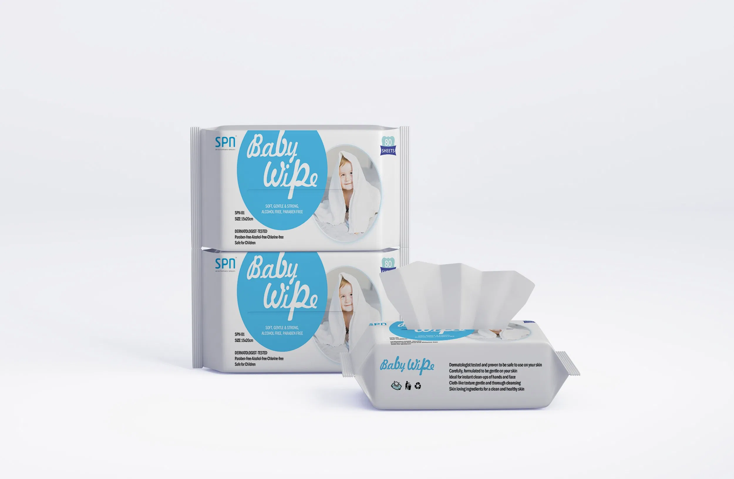 Toallita limpiadora desechable para bebés, toallita antibacteriana desinfectante, tejido de bambú biodegradable, toalla húmeda de algodón, toallita húmeda para bebés OEM