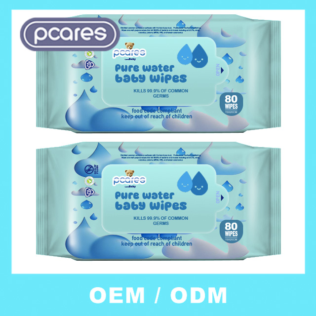 Toallitas húmedas para bebés de agua pura sin alcohol personalizadas