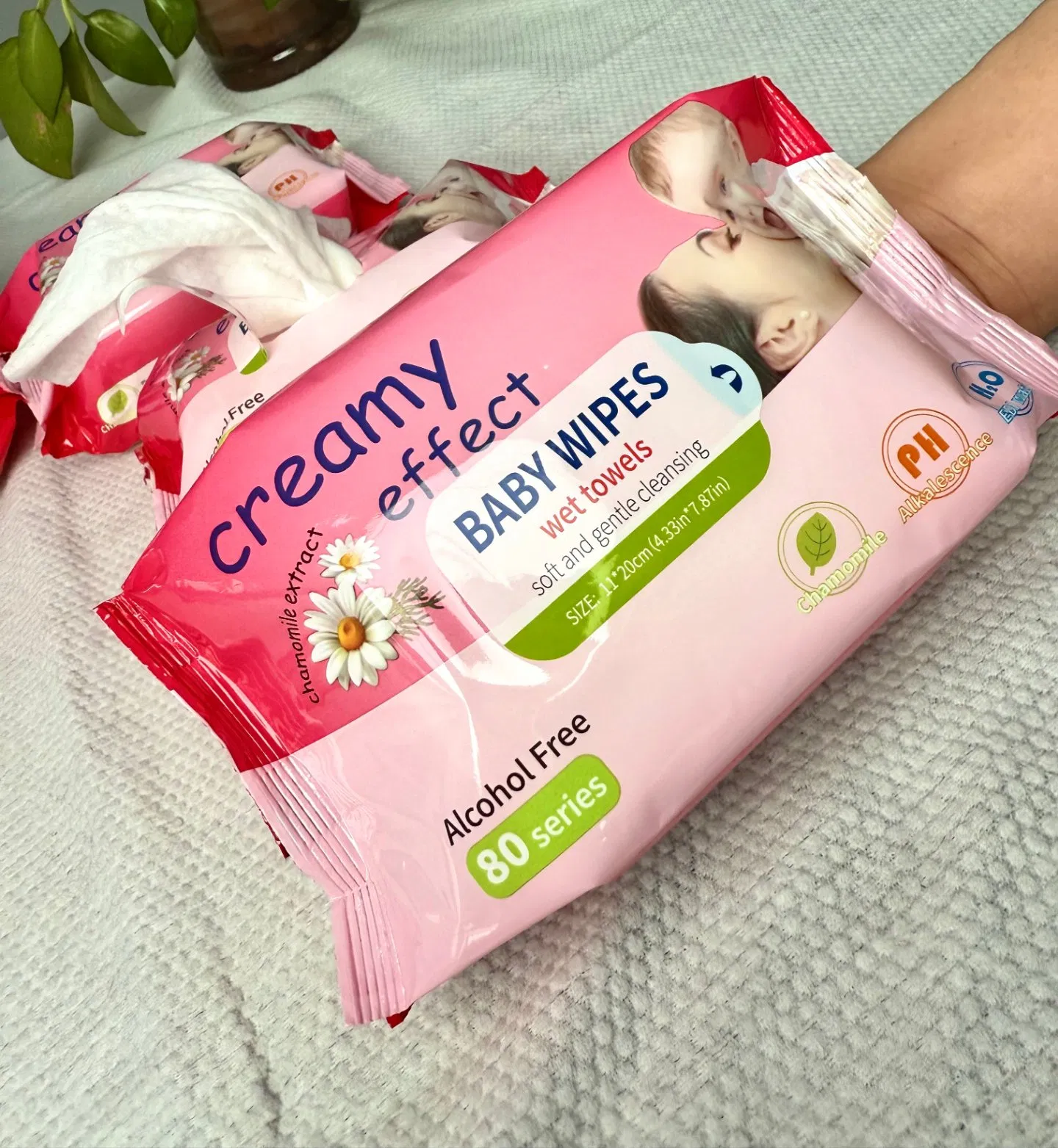 Toallitas Húmedas para Bebés Limpias Manos No Tejidas Wipes de Agua para Bebés de Un Solo Uso