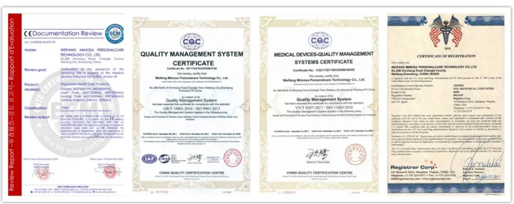 Certificaciones ISO FDA CE