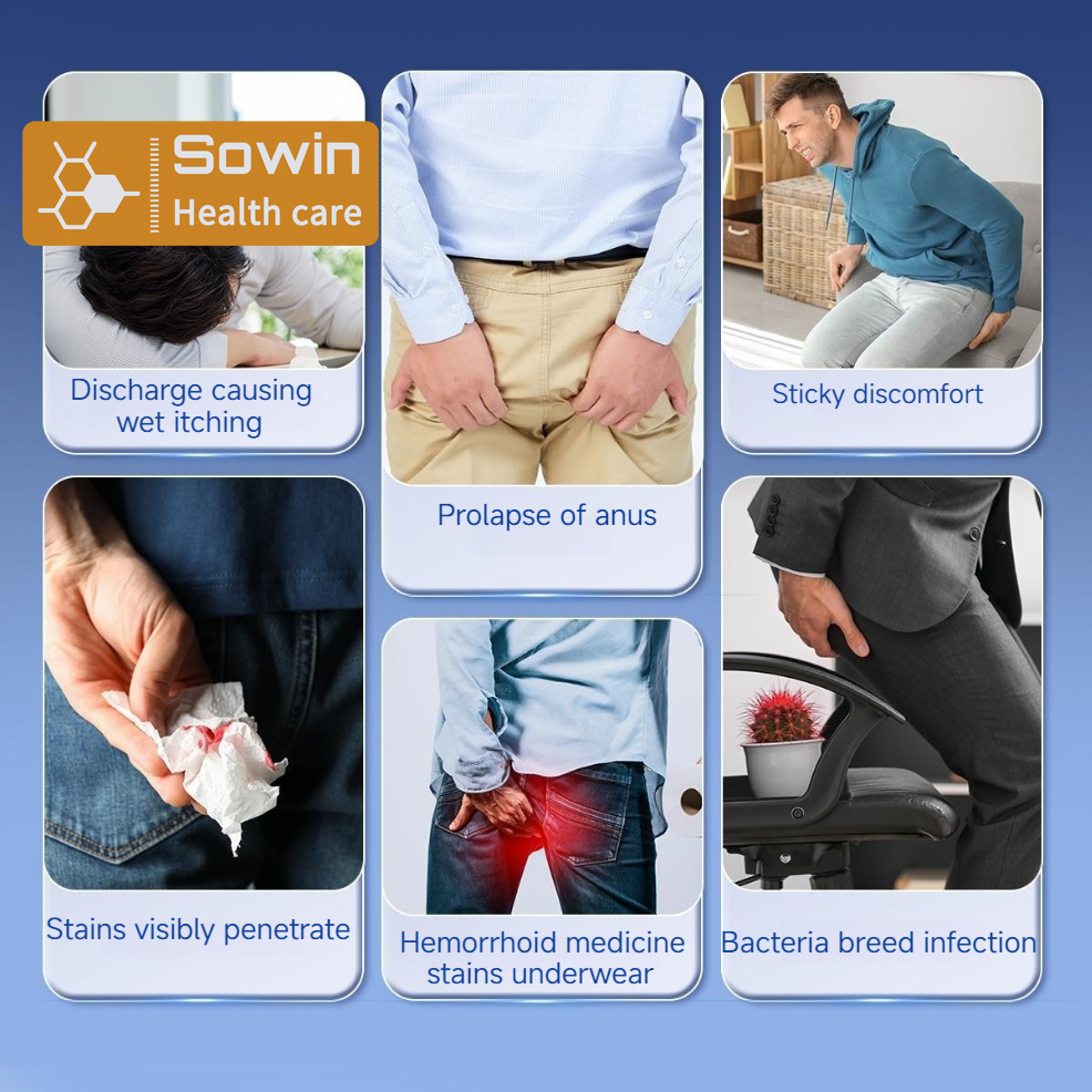 Inserto de pañal para adultos de cuidado sanitario masculino para hemorroides