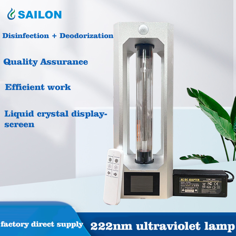 Lâmpada de Mesa Far-UVC Segura para Humanos Sailon 222nm para Esterilização Contínua do Ar e Superfícies