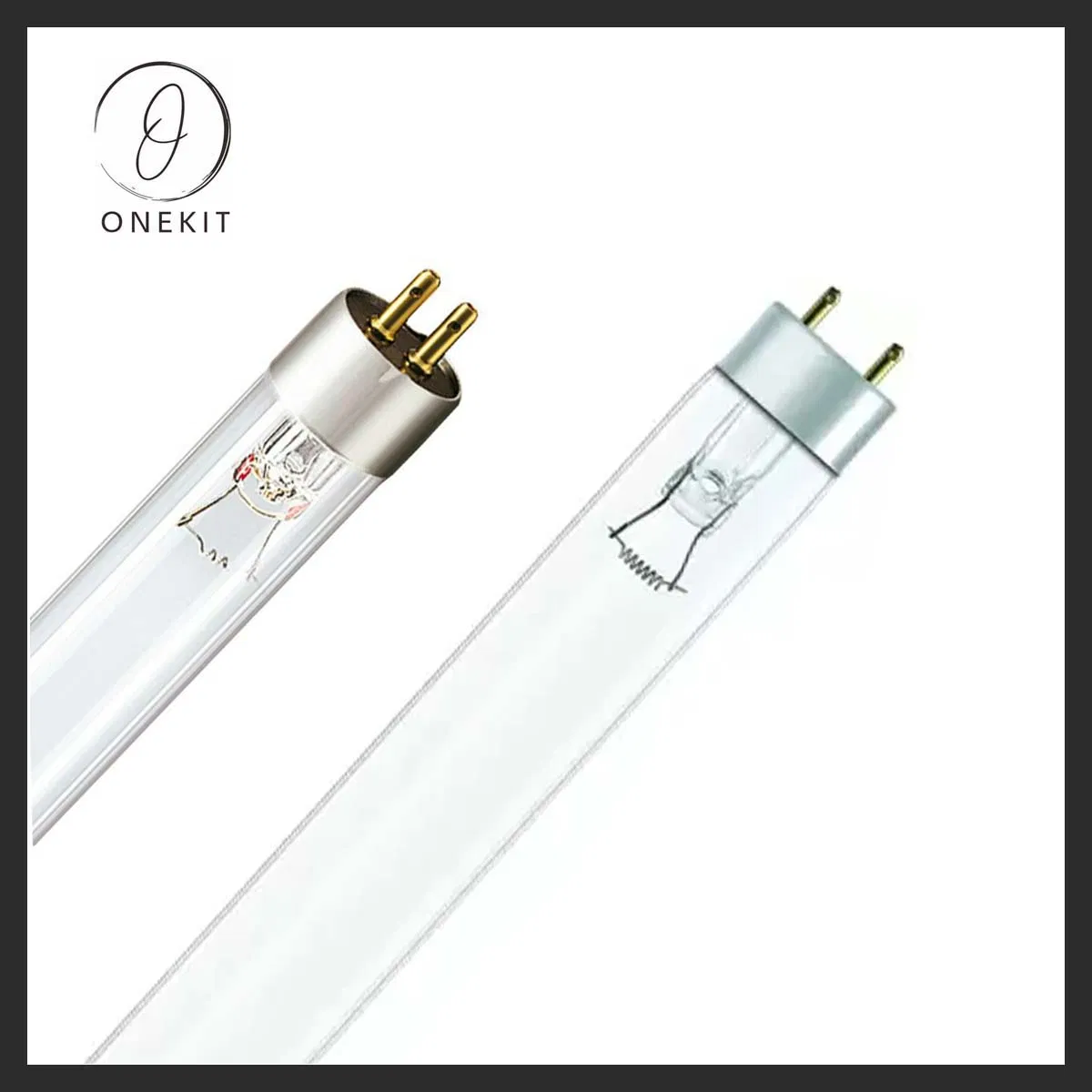 Lâmpada Tubular UV Germicida de Luz Ultravioleta em Vidro Transparente 254nm 185nm T5 T8