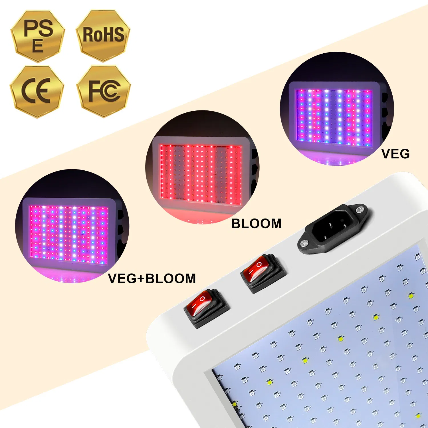 Luz de Cultivo LED Ajustável de Espectro Completo para Plantas Suculentas e Flores para Plantas de Interior