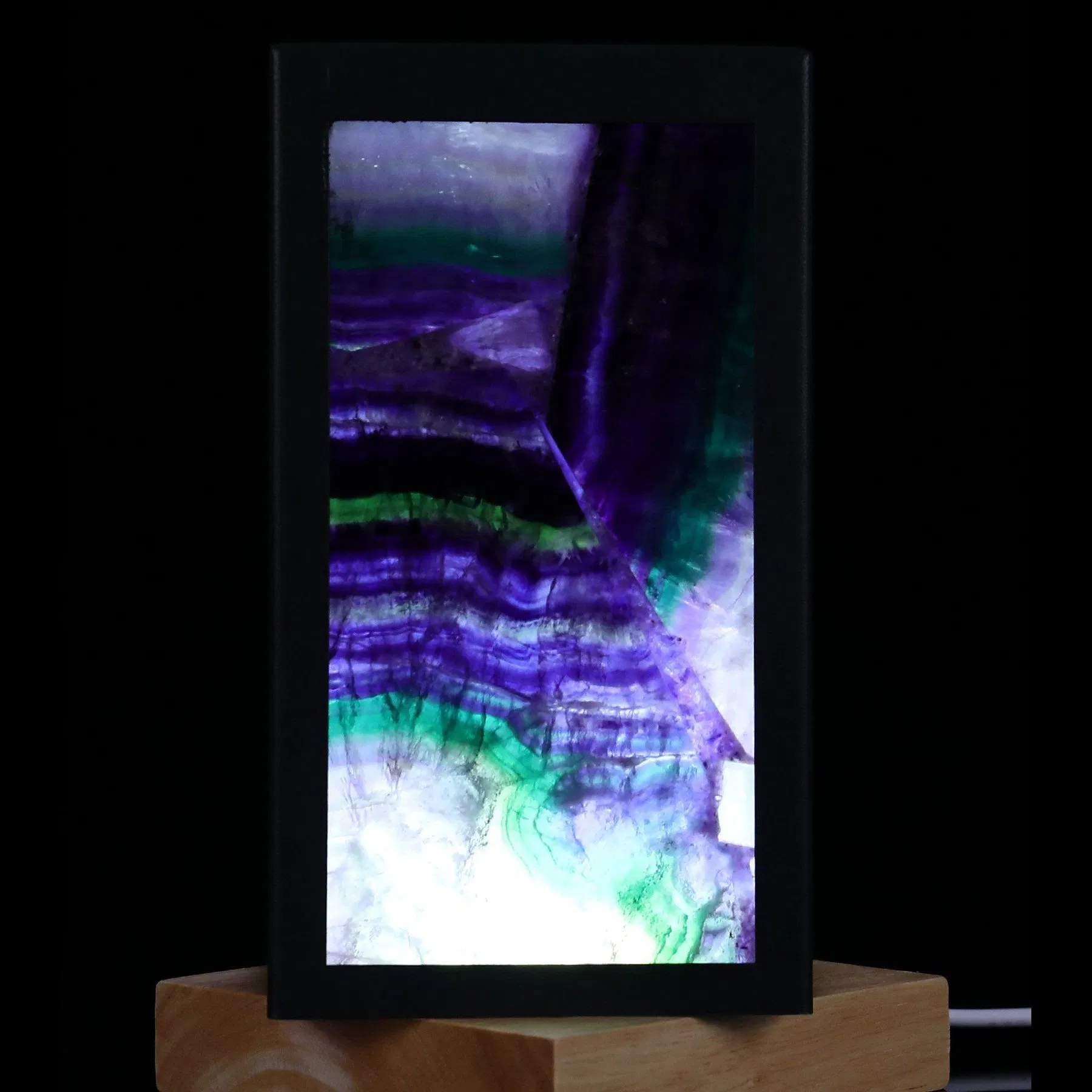 Luz Noturna de Cristal Natural de Atacado para Decoração Luminária de Mesa Ornamento de Fluorita Verde