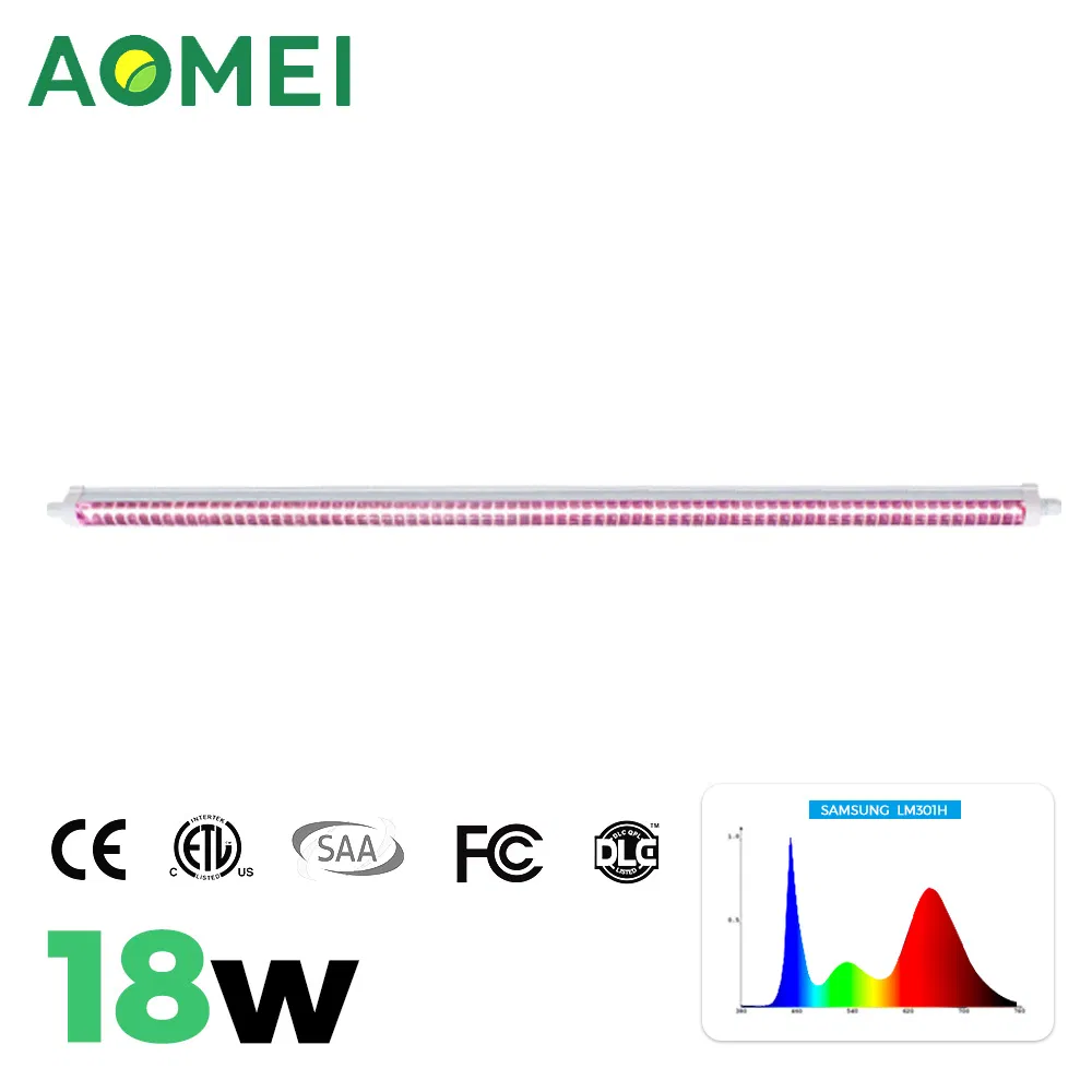 T8 18W Luz de Cultivo LED de Espectro Completo Personalizável para Coloração de Suculentas