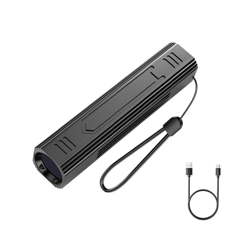 Lanterna LED UV preta multifuncional recarregável Helius USB