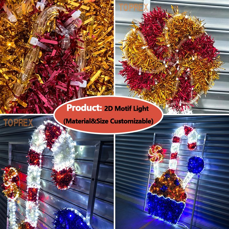 Toprex Melhor Vendedor Vibrante 2D LED Doce Motivo de Cupcake Luz para Decoração de Hotel ao Ar Livre Shopping Mall