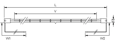 Esquema técnico da lâmpada