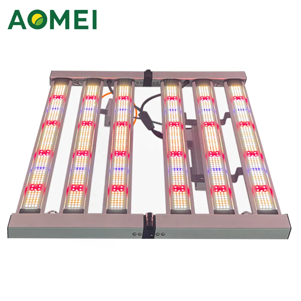 500W Luz de Cultivo LED Dimmable, 180° Estrutura de Alumínio Dobrável para Agricultura Vertical Interna, Certificado ETL/CE