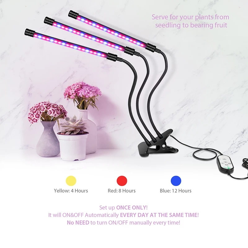 Luz de Crescimento Três Anéis DC5V Lâmpada Phytolamp USB para Plantas Lâmpada LED de Espectro Completo para Sementes de Plantas em Casa Flor Suculenta