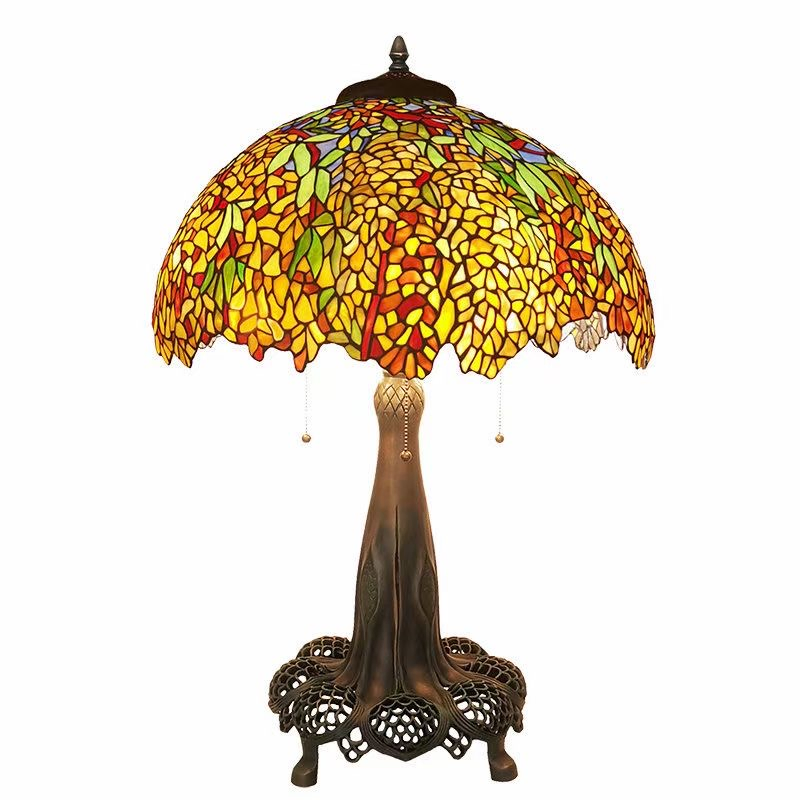 Decoração de Vidro Manchado de Cobre Antigo Lâmpada Tiffany Uva