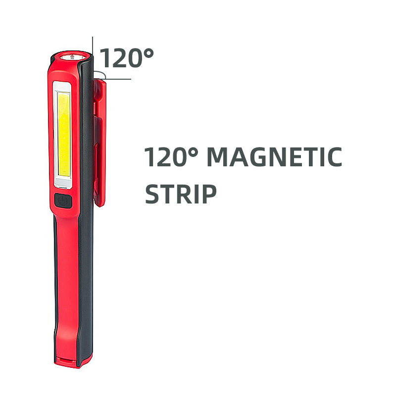 Lanterna de Trabalho Magnética COB LED Portátil Recarregável por USB com Clip para Inspeção de Bolso Rwl04