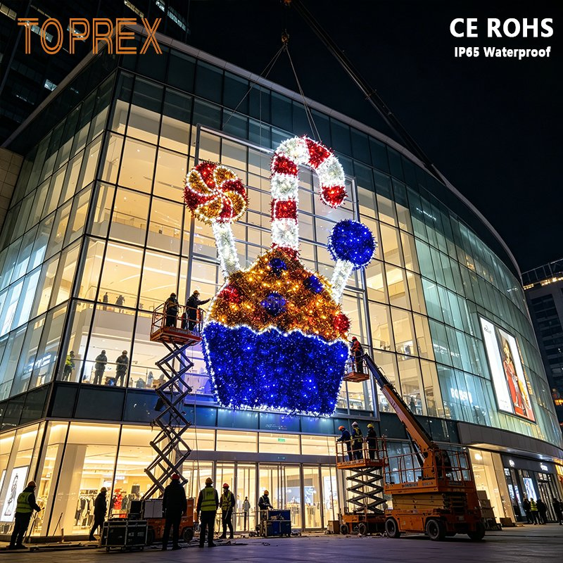 Toprex Melhor Vendedor Vibrante 2D LED Doce Motivo de Cupcake Luz para Decoração de Hotel ao Ar Livre Shopping Mall