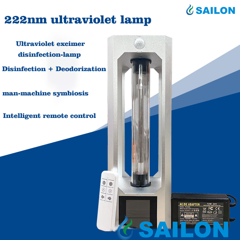 Lâmpada de Mesa Far-UVC Segura para Humanos Sailon 222nm para Esterilização Contínua do Ar e Superfícies