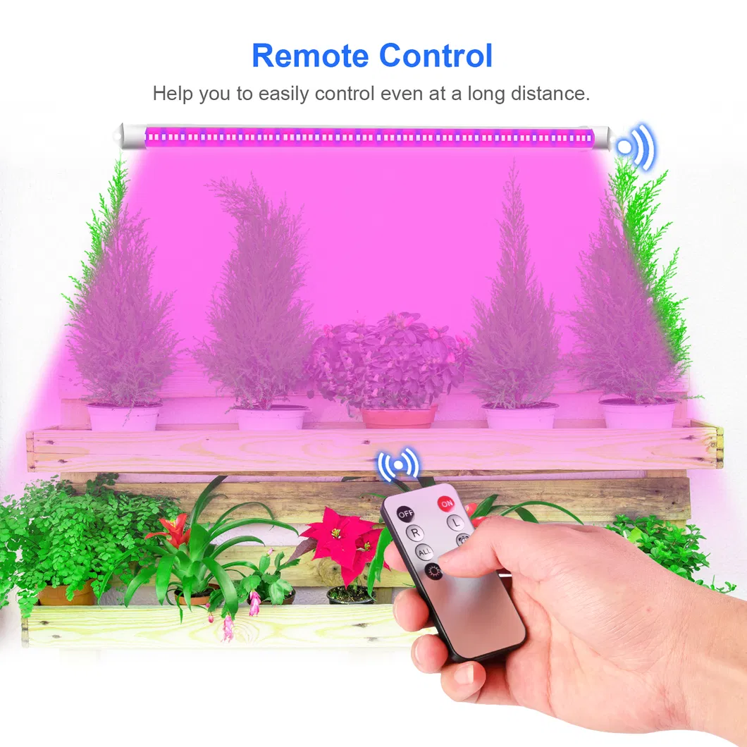 Tiras de Luz de Crescimento para Plantas Vermelha e Azul com Temporizador Lâmpada de Crescimento Semelhante ao Sol para Hidroponia Suculenta, 2 Barras, 4 Barras, 6 Barras