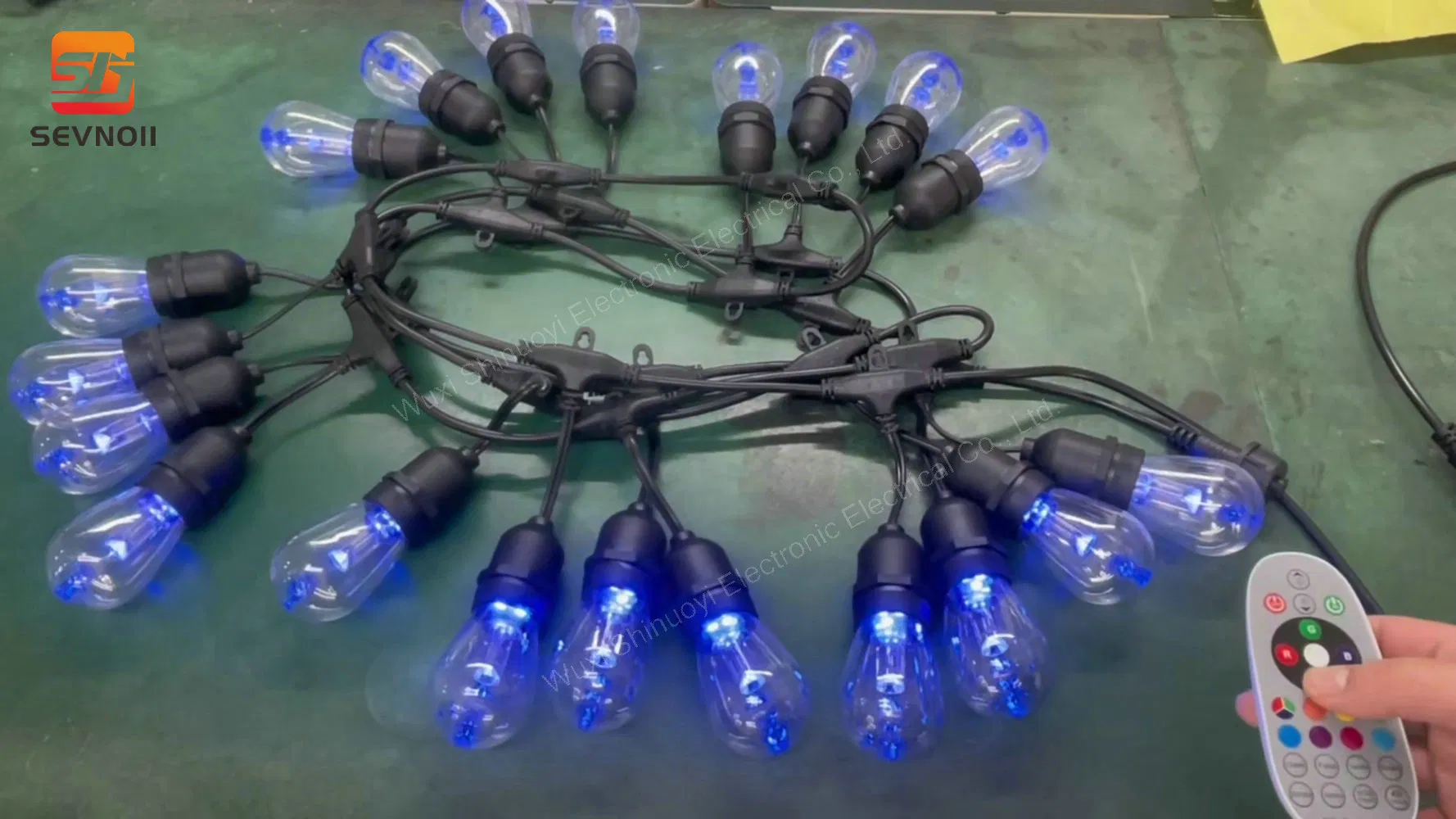 Luzes festoon RGB comerciais à prova de quebra com controle remoto para luz de crescimento de plantas