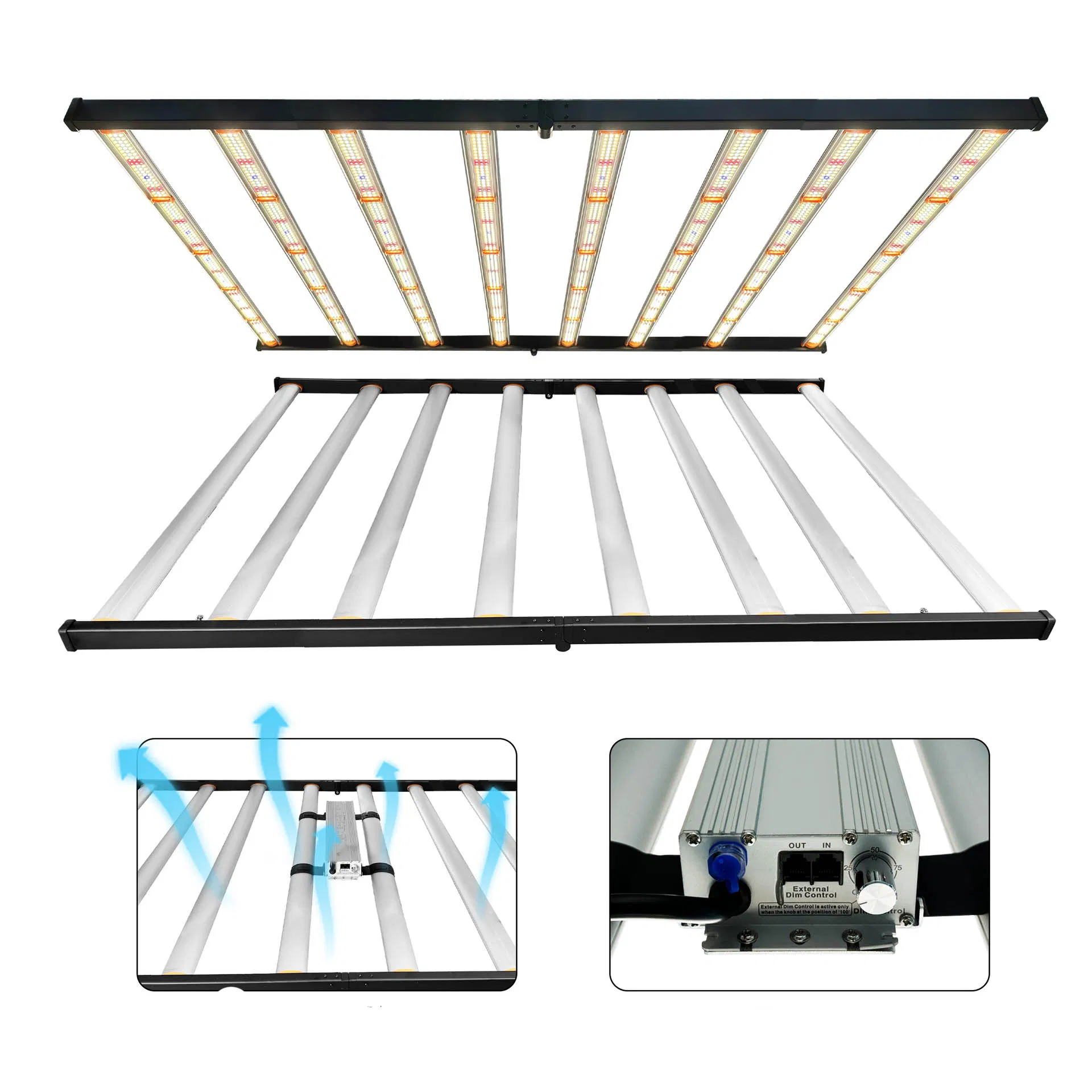 Luzes de Cultivo LED Samsung Espectro Completo Barra LED Dobrável para Vegetação e Floração
