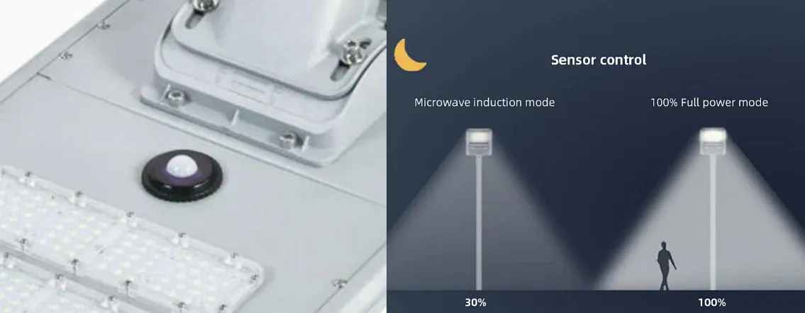 120W Luminária Solar All in One de Alta Potência e Longa Vida Útil para Uso Comercial