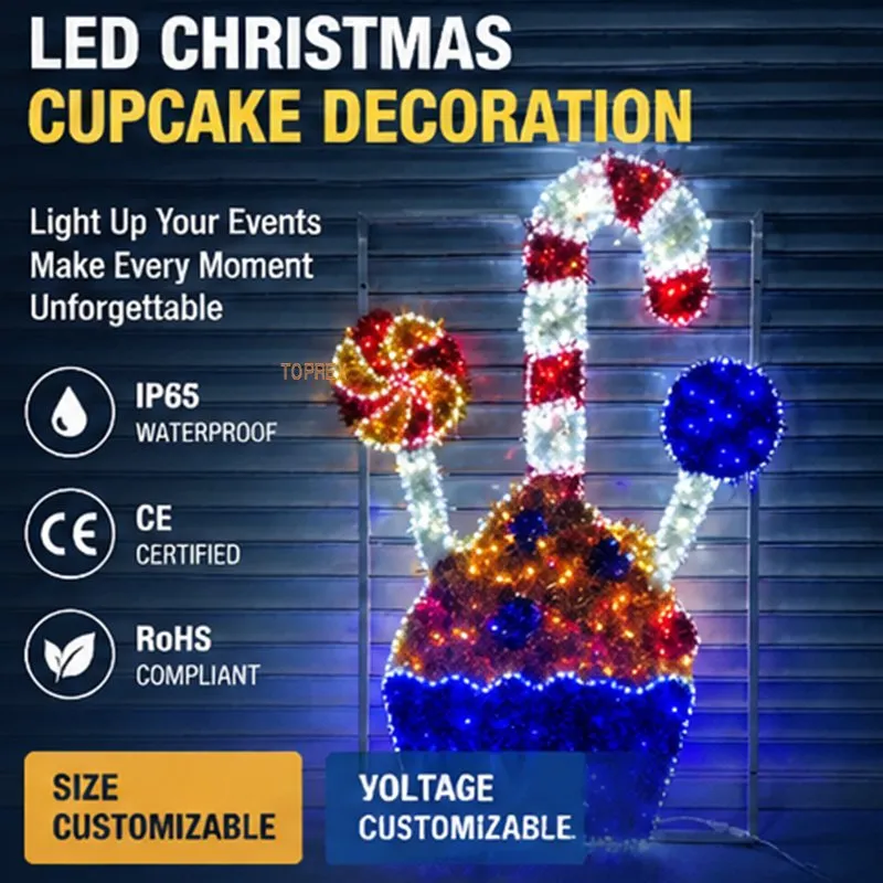 Detalhe do motivo de cupcake de natal