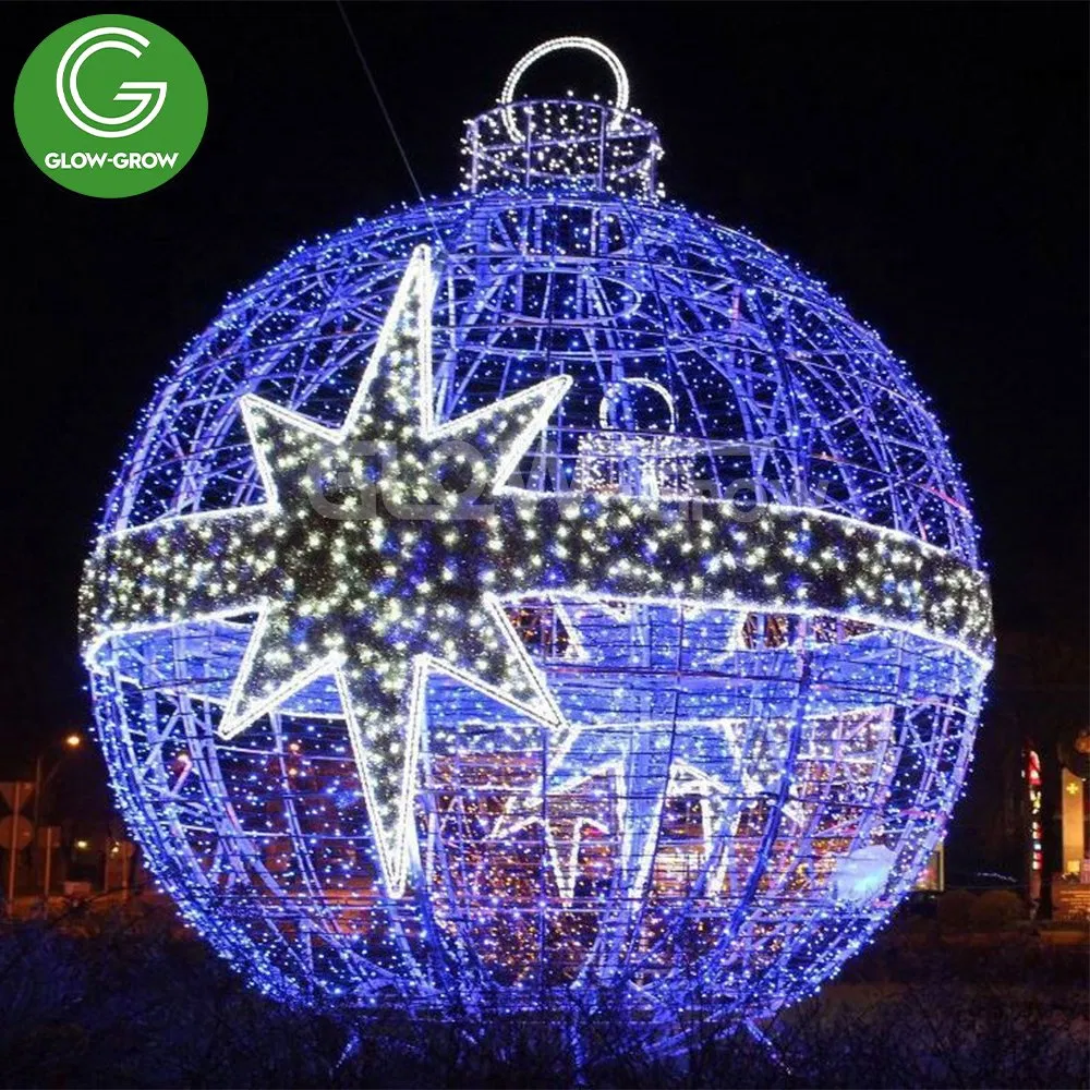 Luz de Natal LED mais nova à prova d'água com corda para eventos ao ar livre 3D motivo de bola para decoração comercial em centro de compras