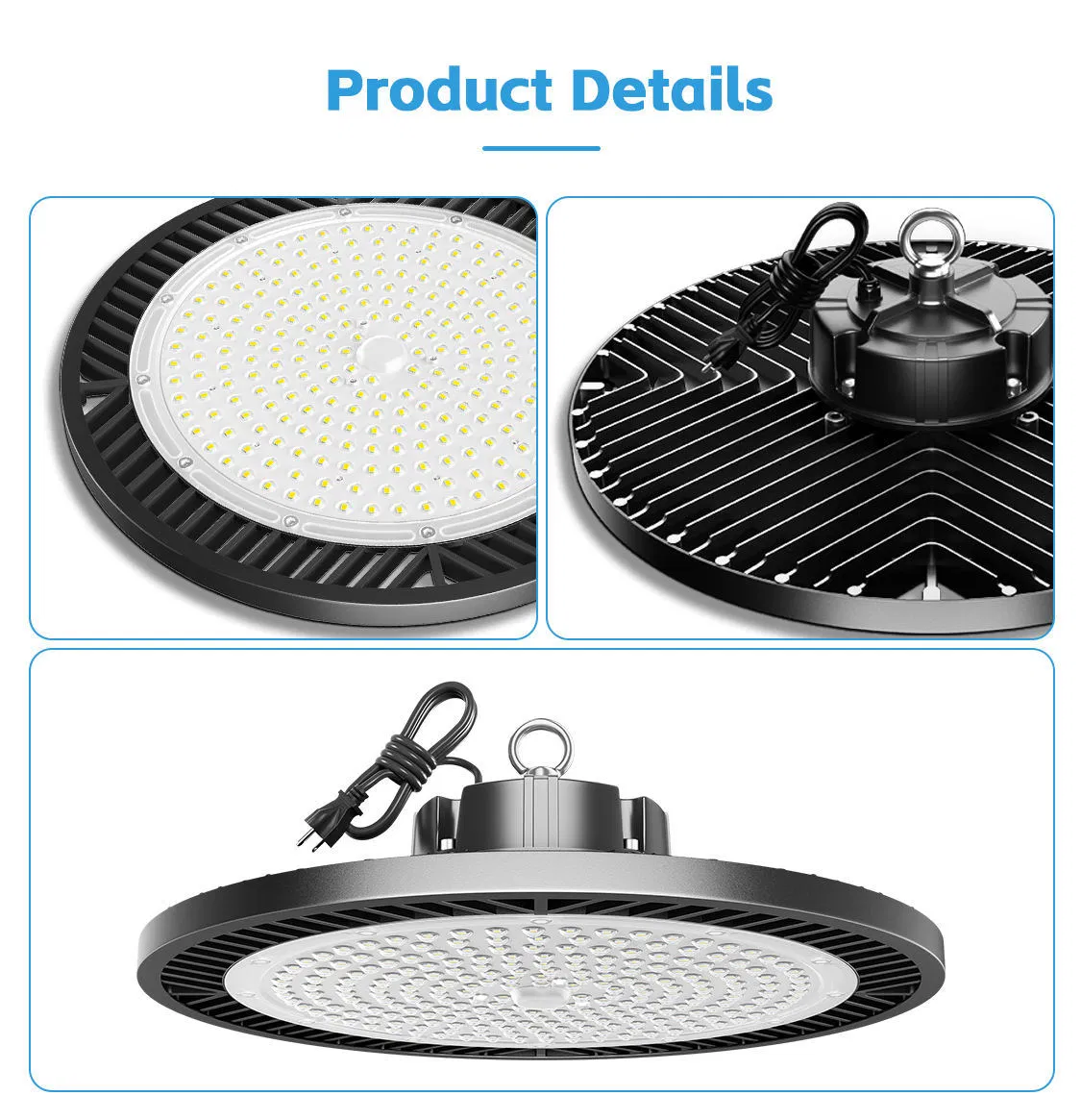 Luzes LED de Alta Baía UFO Brilhantes para Espaços Comerciais