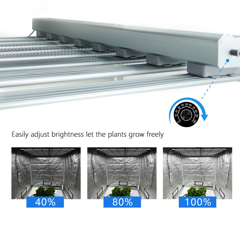 640W Barra de Luz de Crescimento LED UV IR de Espectro Completo 0-10V Dimmer IP65 para Agricultura Vertical Alumínio para Crescimento de Flores de Plantas Vermelhas