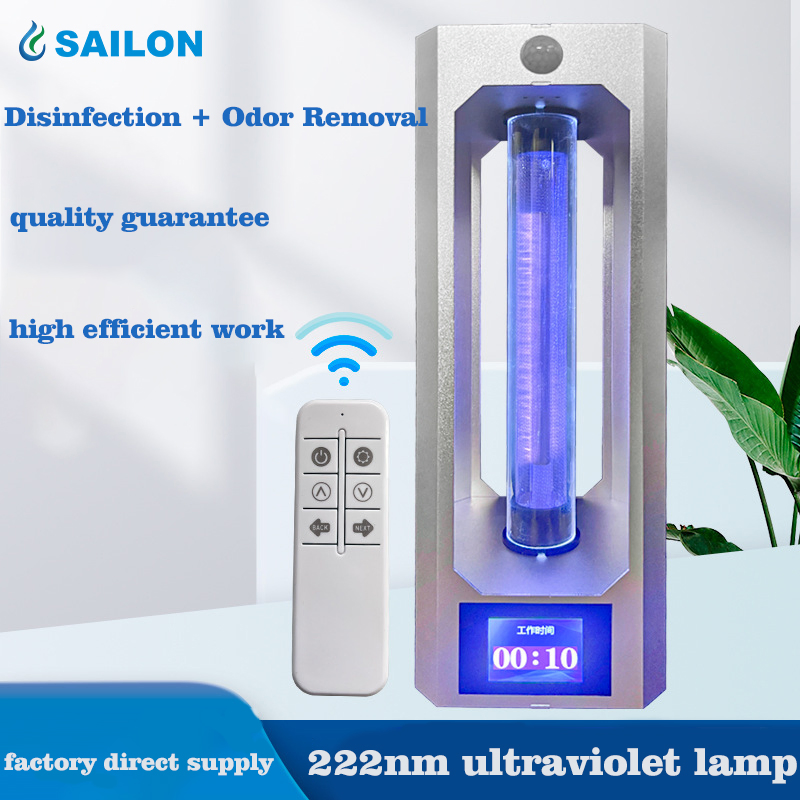 Lâmpada de Mesa Far-UVC Segura para Humanos Sailon 222nm para Esterilização Contínua do Ar e Superfícies