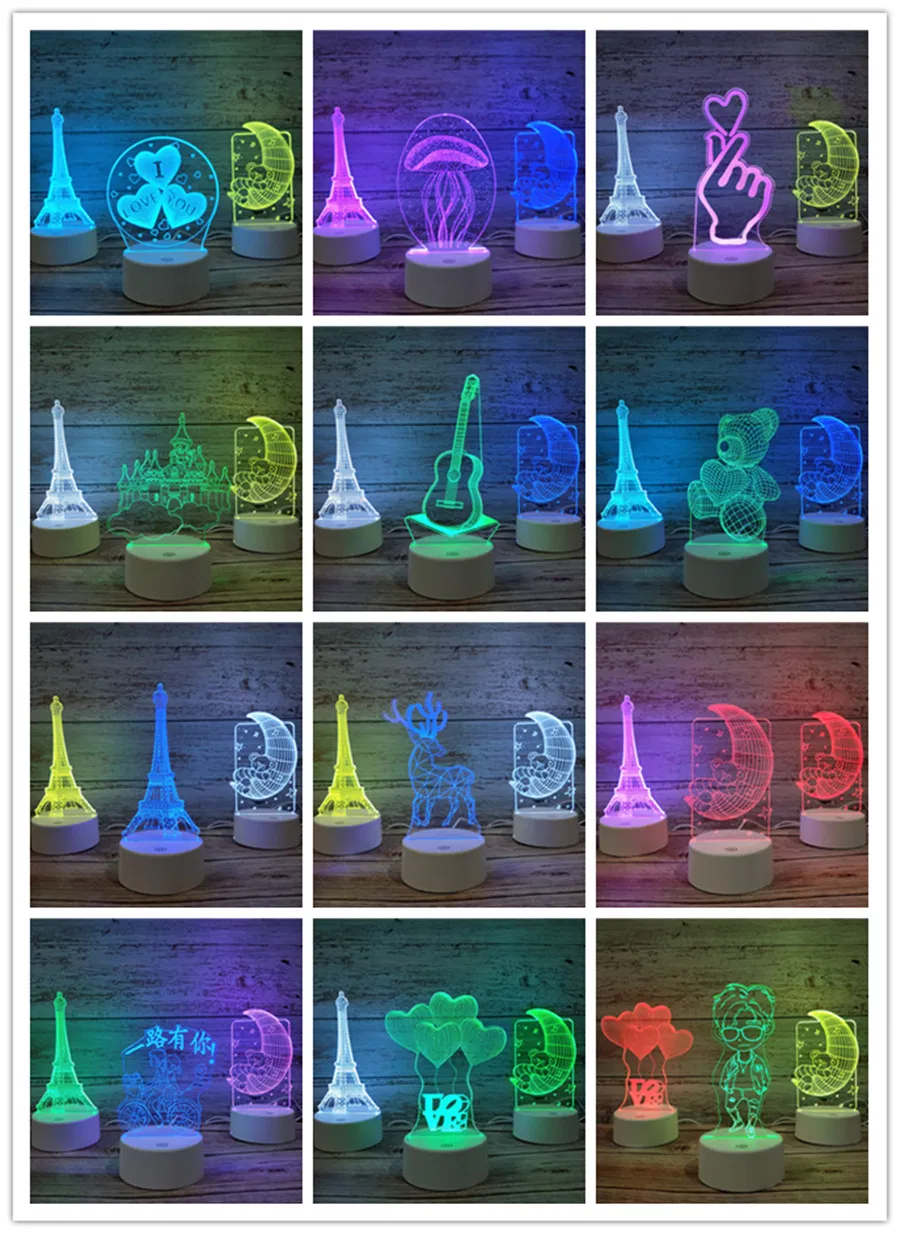 Lâmpada de Mesa USB com Interruptor Touch LED de Mudança Gradual Personalizada 7-Color