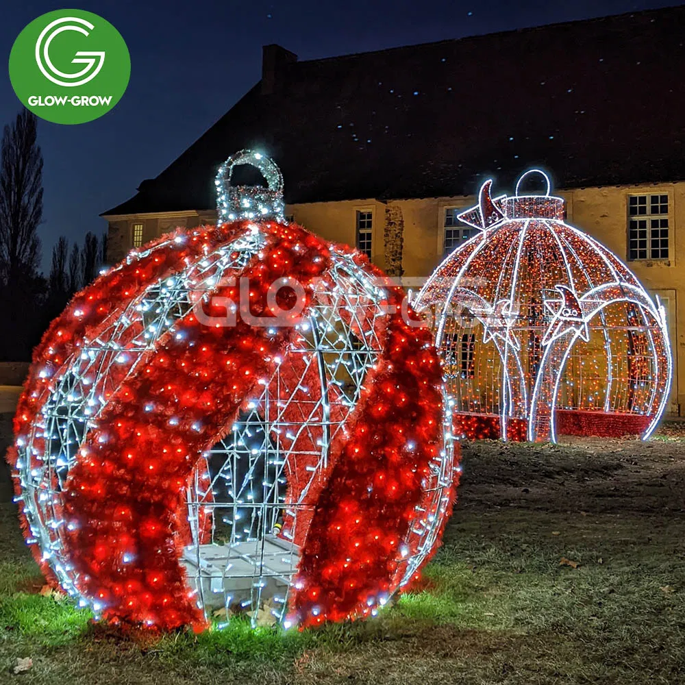 Luz de Natal LED mais nova à prova d'água com corda para eventos ao ar livre 3D motivo de bola para decoração comercial em centro de compras